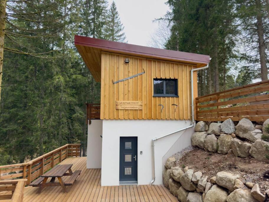 Le Refuge Perche Du Saut De La Bourrique Spa, Terrain Cloture Gérardmer Exterior foto